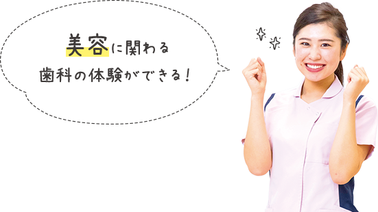 美容に関わる歯科の体験ができる！