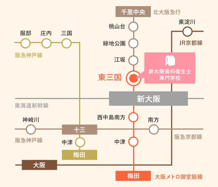 主要駅からのアクセスマップ